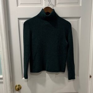 H by Halston Fine Merino Wool Turtleneck Sweater Size M Forest Green Gorpcore